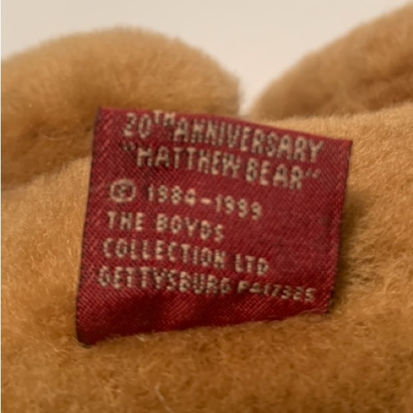 Boyds Bears: 20th Anniversary Matthew Bear: Still Has Tags - Picture 6 of 8
